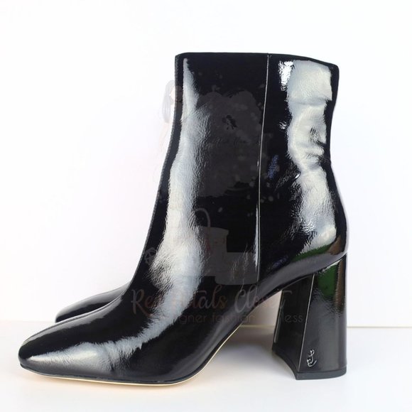 Sam Edelman Women's Codie High Heel Booties Patent Leather Black 10.5- 0268 - Picture 2 of 16